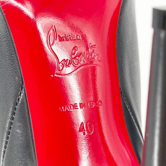 Christian Louboutin Astrilarge Botta 100 Black Leather Knee High Boots EU 40 - Picture 10 of 12
